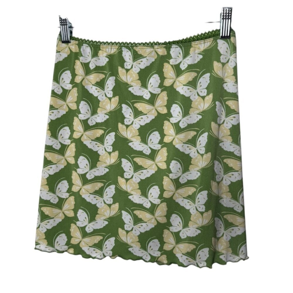 Urban Outfitters Butterfly Print Ruched Mini Skirt - Size M - Picture 2 of 2
